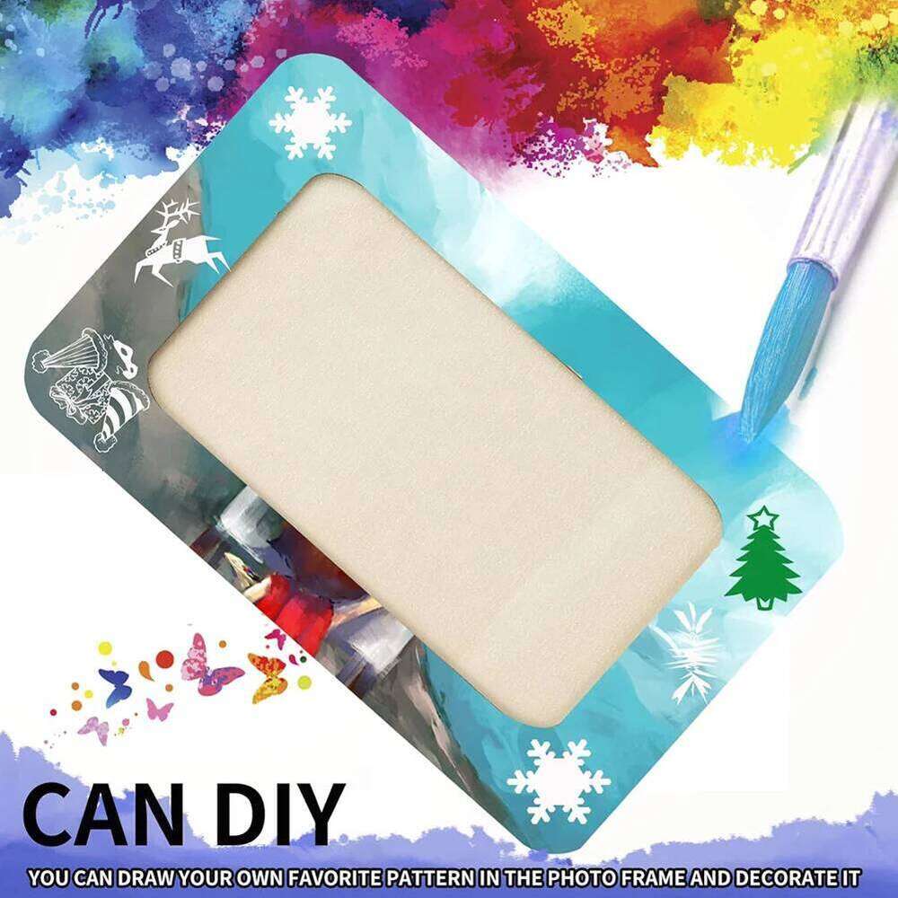 12 DIY Unfinished Wooden Picture Frames For Custom Crafts & Displays Home Desktop Photo Frame Decoration H260306