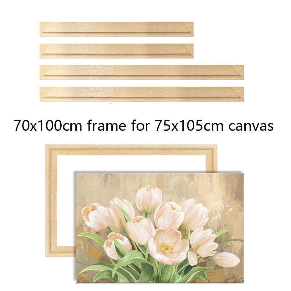 70x100cm Wooden for 75x105cm Pictures For Canvas Diamond Painting Large Size Picture Poster Wall Frame Pine H260306