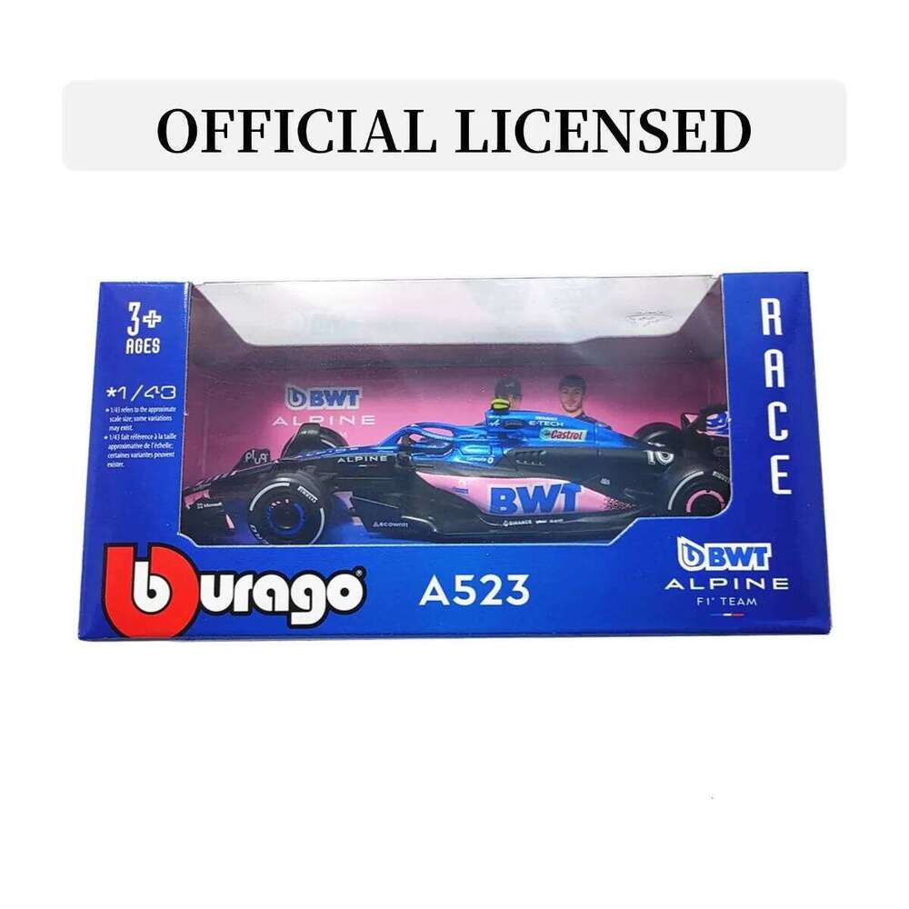 Bburago BWT Alpine A523 #10 Pierre Gasly F1 Car Model, 1:43 Scale Formula 1 Racing French Team Miniature Collectible Figure Toy Z260306