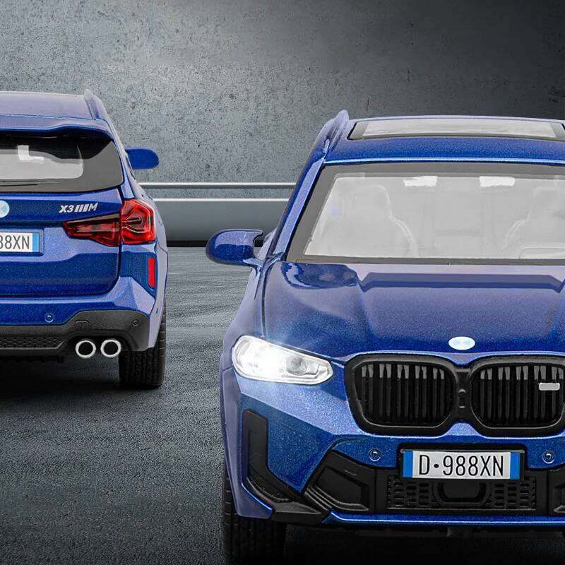 1:32 X3M X3 SUV 2025 Alloy Die Cast Car Model Sound and Light Pull Back Children's Toy Collectibles Birthday gift Z260306