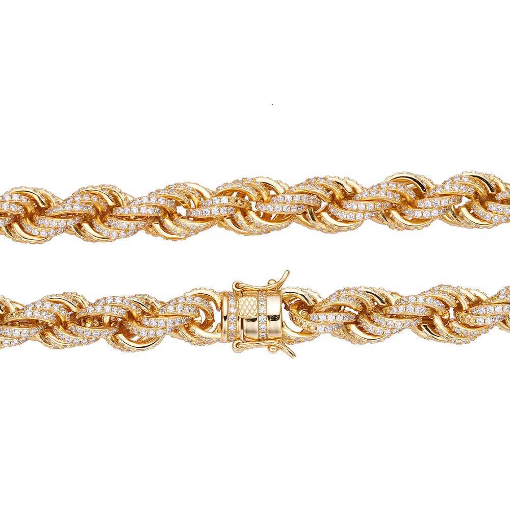Hip Hop 925 Silver VVS D Color Moissanite Bracelet Bangle Anklet Necklace Choker Men Jewelry 6MM 8MM10MM 12MM Iced Out Rope Chai