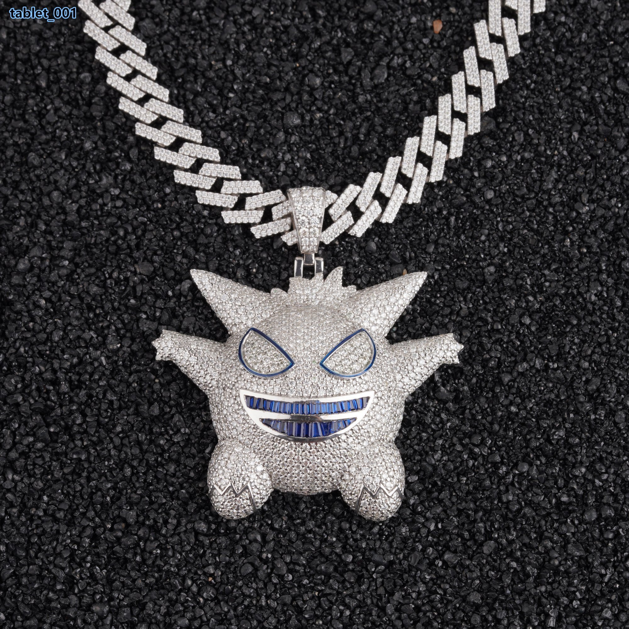 Hip Hop Vintage Sterling Silver Moissanite Charm Pendant Necklace