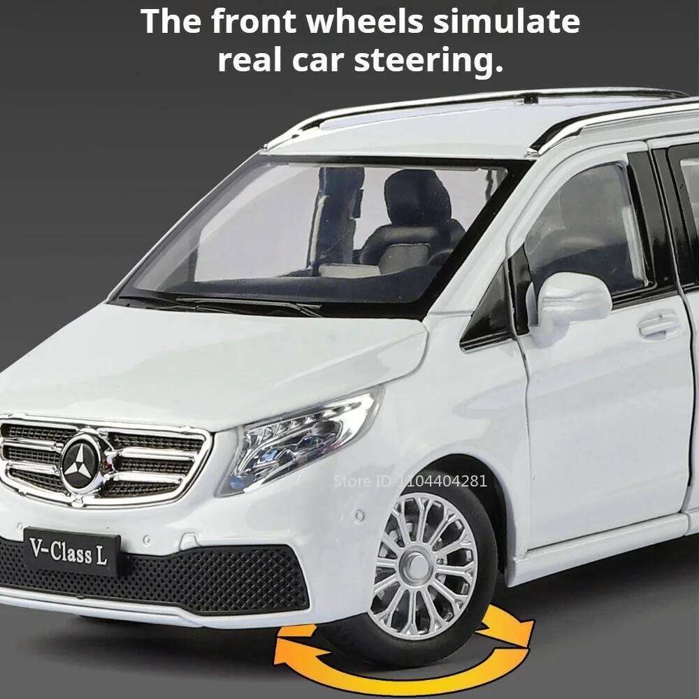 1:24 V260L Vellfire Diecast Alloy Models Toys Cars Sound Light Pull Back Doors Opened Miniatute Business Vehicles Surprise Gifts Z260307