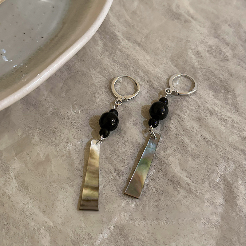 925 Silver Natural Shell Pearl Crystal Jewelry Chinese Ethnic Style Fan Shell Pendent Long Tassel Dangle National Style Earrings for Women Jewelry Gif