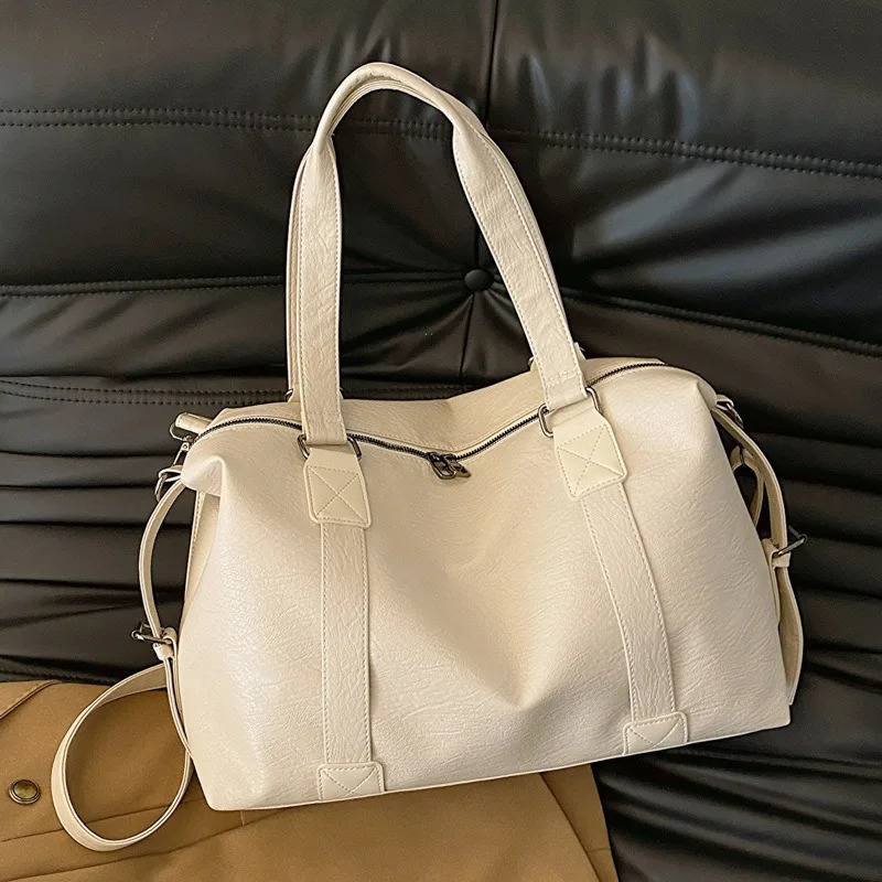 Fashion Tote Bag Leather Women Bag Simplicity Handbag Solid Vintage Shoulder Messenger Bag for Ladies 260306