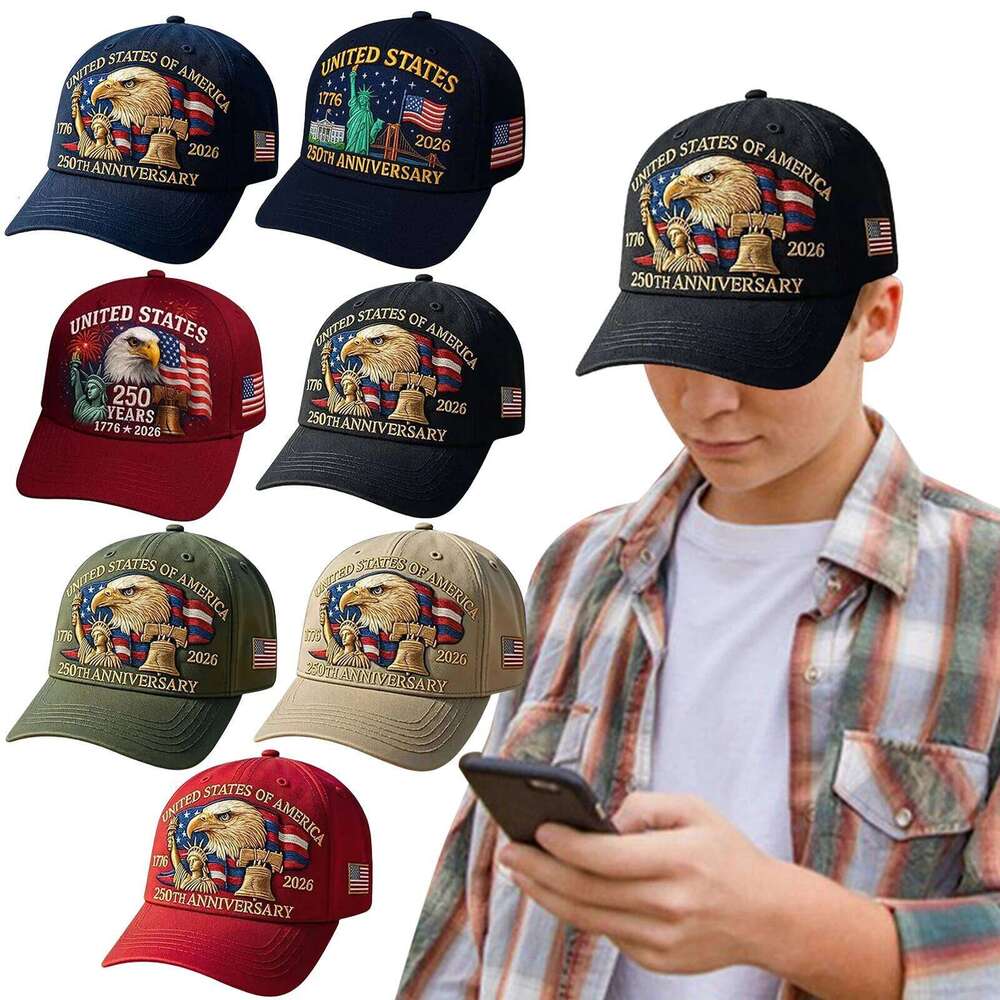 Breathable Baseball Retro Washed Versatile Patriotic Cap US 250th Anniversary Tribute Hat Y260304