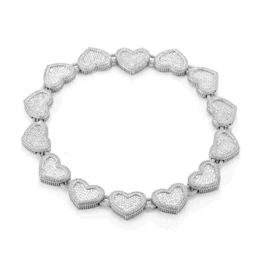 European and American jewelry, heart-shaped high-quality copper micro-inlaid zircon exquisite Cuban necklace, hip-hop