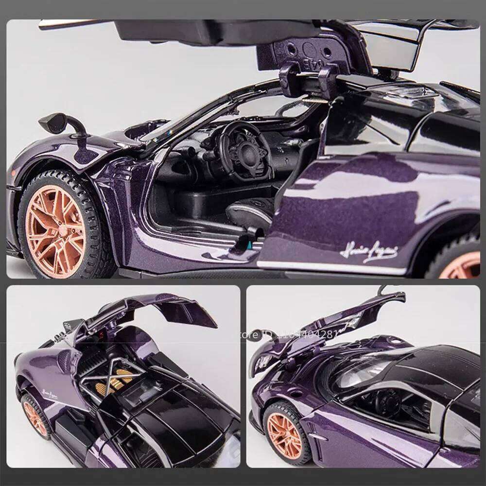 1:32 Pagani Huayra Dinastia BC Alloy Sports Cars Models Diecast Toys Doors Opened Sound Light Pull Back Vehices Children's Gifts Z260306