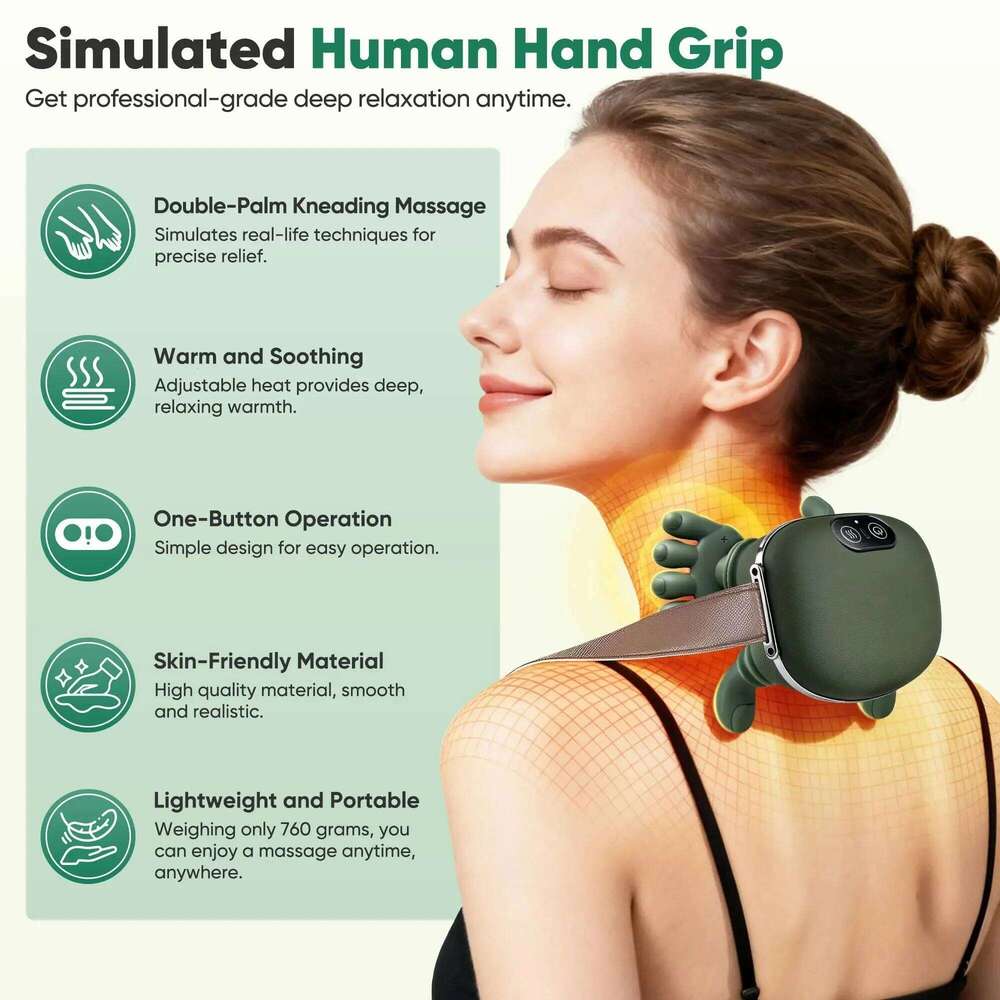 2026 Neck Cervical Shoulder Massager Trapezius Shiatsu Kneading MusclesBody Back Leg Massagers Pillow Relaxation 26Y0307