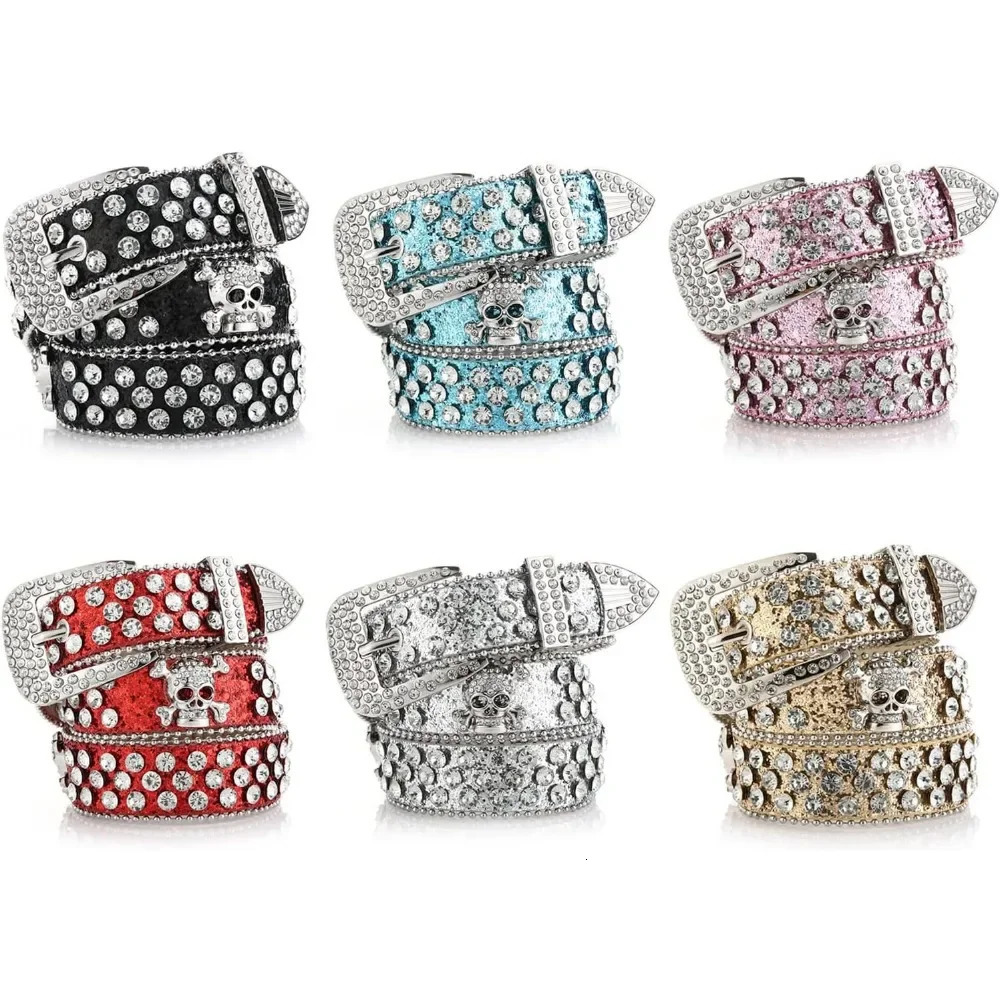 Vintage Skull Buckle Waist Belts For Women Wide Buckle Belt For Cowboy Cowgirl Strap Female Jeans Skirt Waistband Shinning Rh 260302