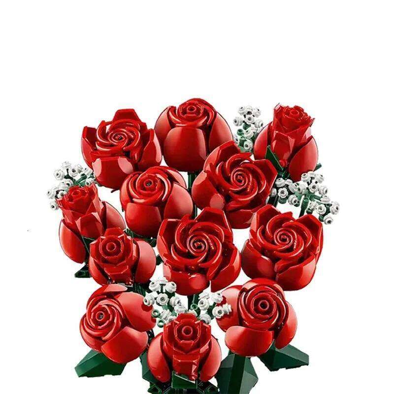 8 Creative Bouquets of Eternal Flowers, Roses, Succulents, Building Blocks, for Girls and Children, Christmas Gifts C260306