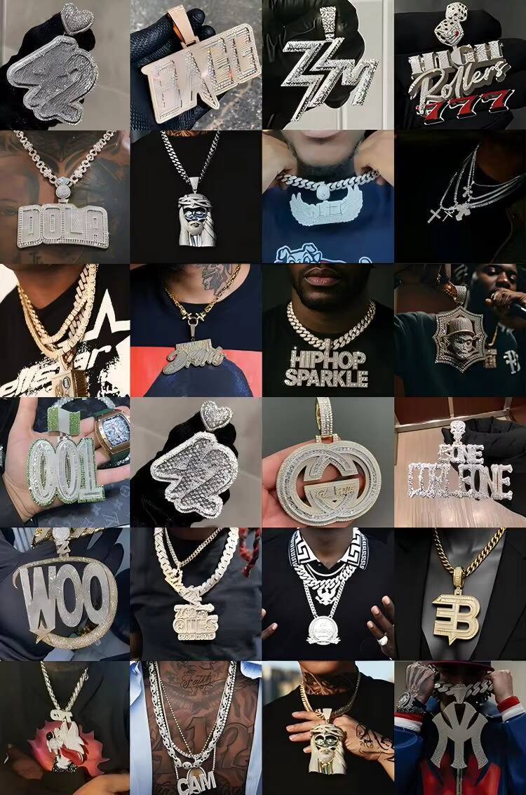 Custom 925 Silver 18K 14K Gold Plated Hip Hop Necklace Pass Diamond Test Iced VVS Moissanite Name Pendant Men GRA Certified