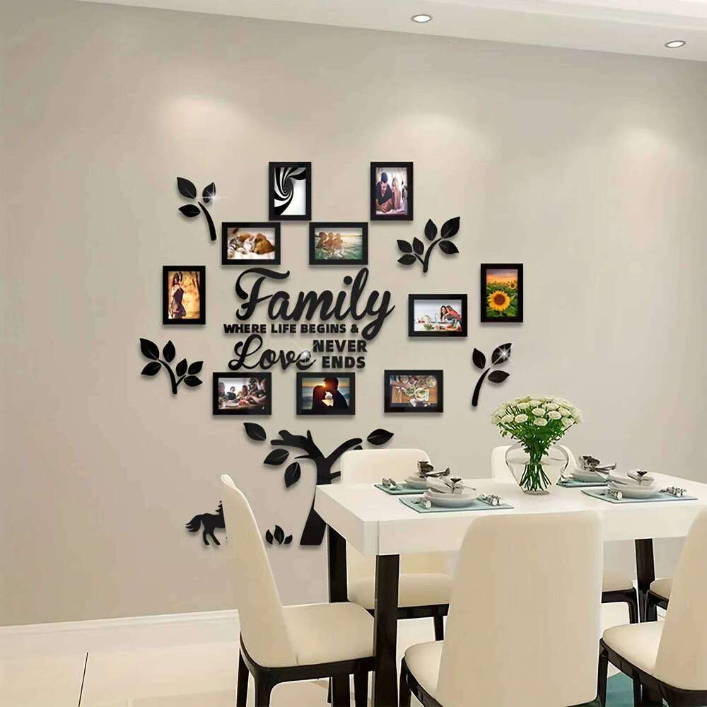 3D Acrylic Photo Frame Wall Decorations with Poster Templates Collage Gallery Family Wedding Back to School Anniversary H260306