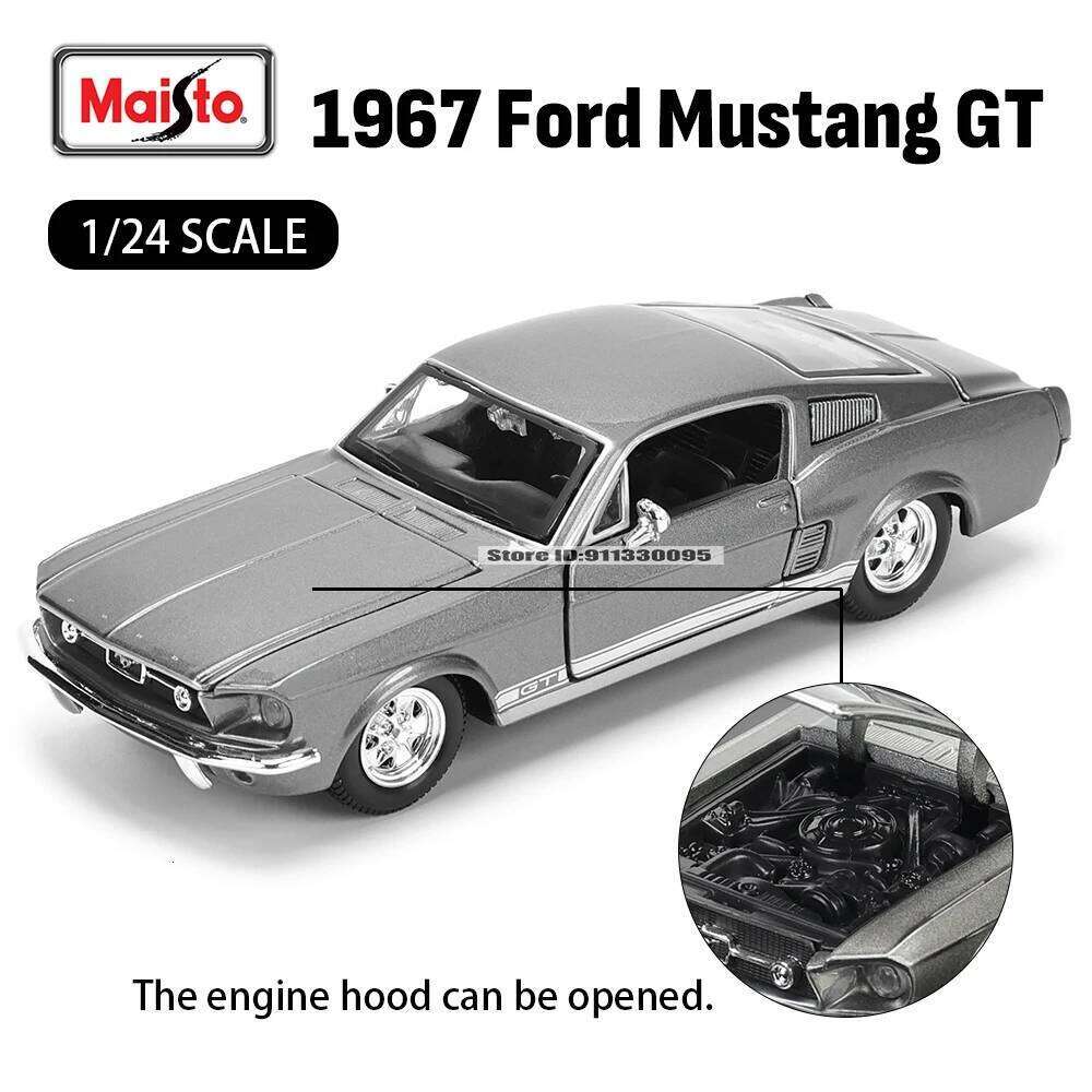 Maisto 1:24 1967 Mustang GT FORD Shelby GT500 alloy car model handicraft decoration collection toy tool gift Die casting Z260306