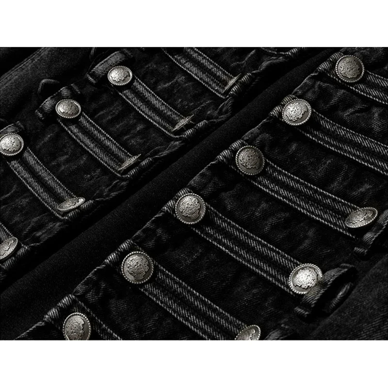Streetwear Casual Loose Button Split Short Denim Jacket Women Fashion Spring Autumn 2026 Stand Collar Long Sleeve Jean Jacket 260303