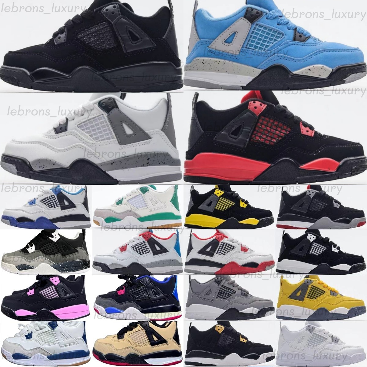 Kids Shoes Basketball Sport Toddlers Baby Sneakers Boys Girls Running Trainers Children Youth Black Cat Cool Grey White Thunder Fire Red Lightning Blue Oreo Cement