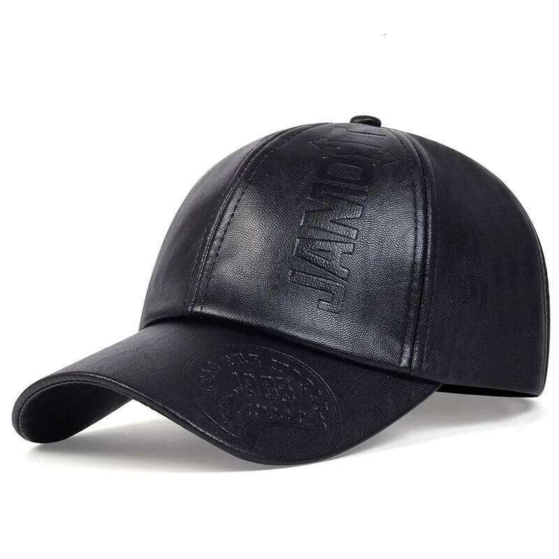 Unisex 1985 Letter Imprinting Leather Baseball Caps Spring and Autumn Outdoor Adjustable Casual Hats Sunscreen Hat Y260304