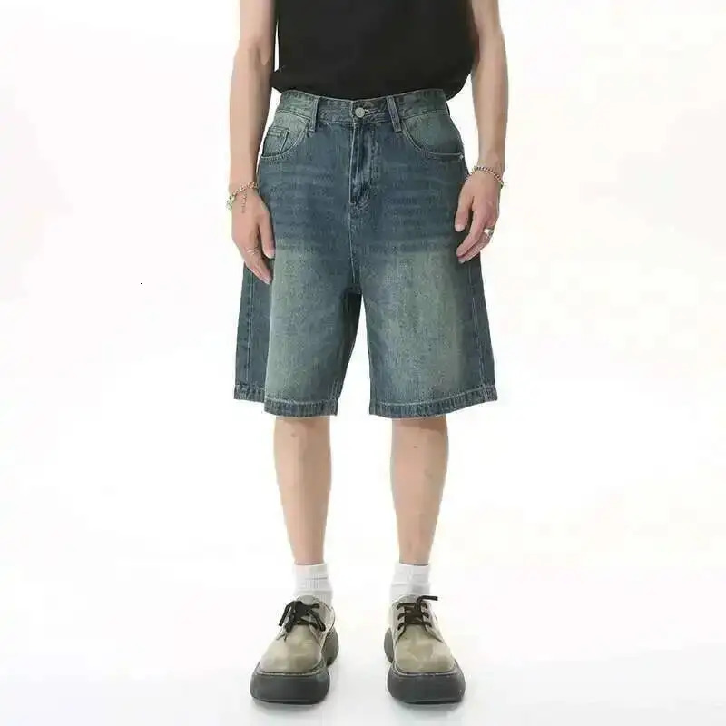 IEFB Summer Mens Casual Jeans Shorts Loose Mid High Waist Fashion Knee Lenght Denim Short Pants Vintage Male Korean 9A8588 260306