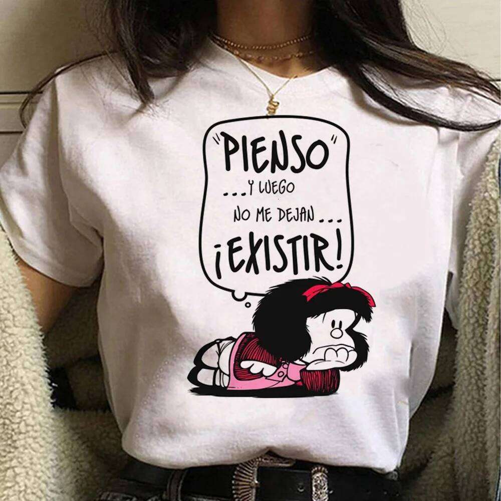Mafalda t-shirts women harajuku Japanese anime top female 2000s manga clothes XJ260306 XJ260306