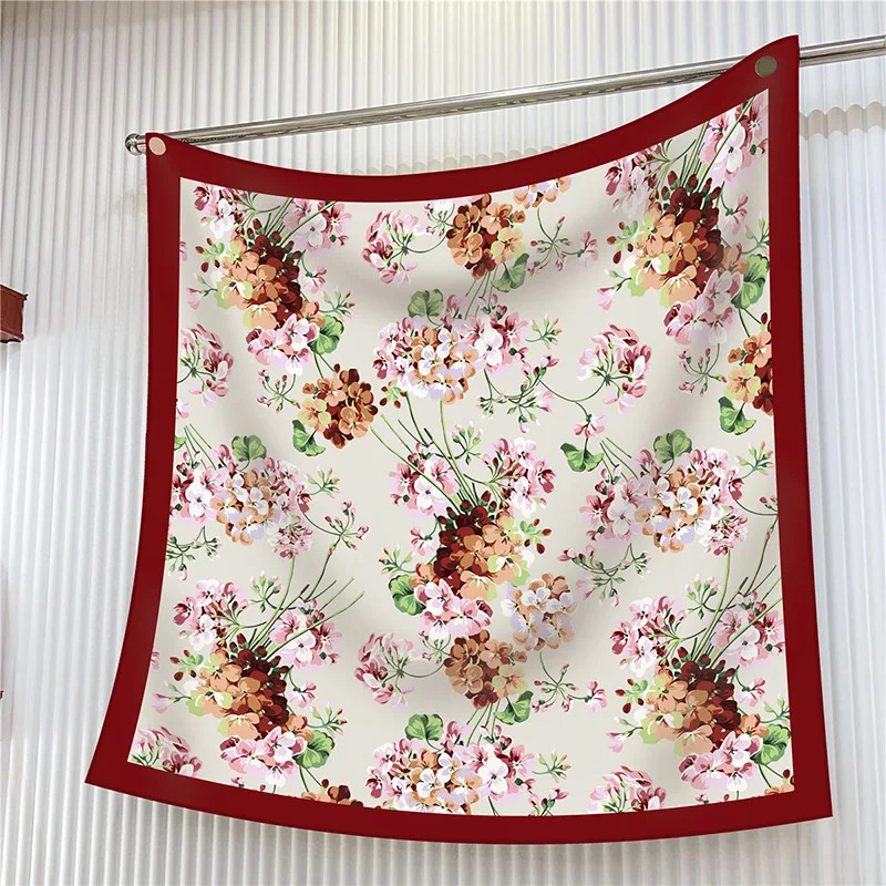 Year Gift 90cm Large Square Scarf WomenS Scarves Spring And Autumn Style Fashion Shawl European American Twill Print 260302