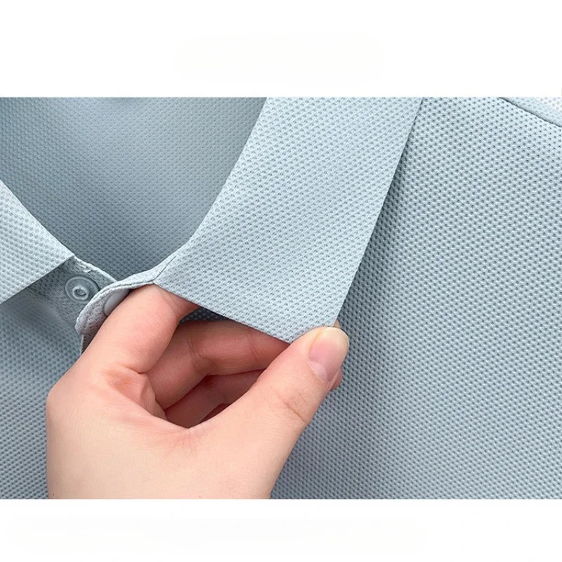 High-Quality Breathable and Moisture-Wicking Business Casual Polo Shirt for Men Summer Solid Color T-Shirt 260305