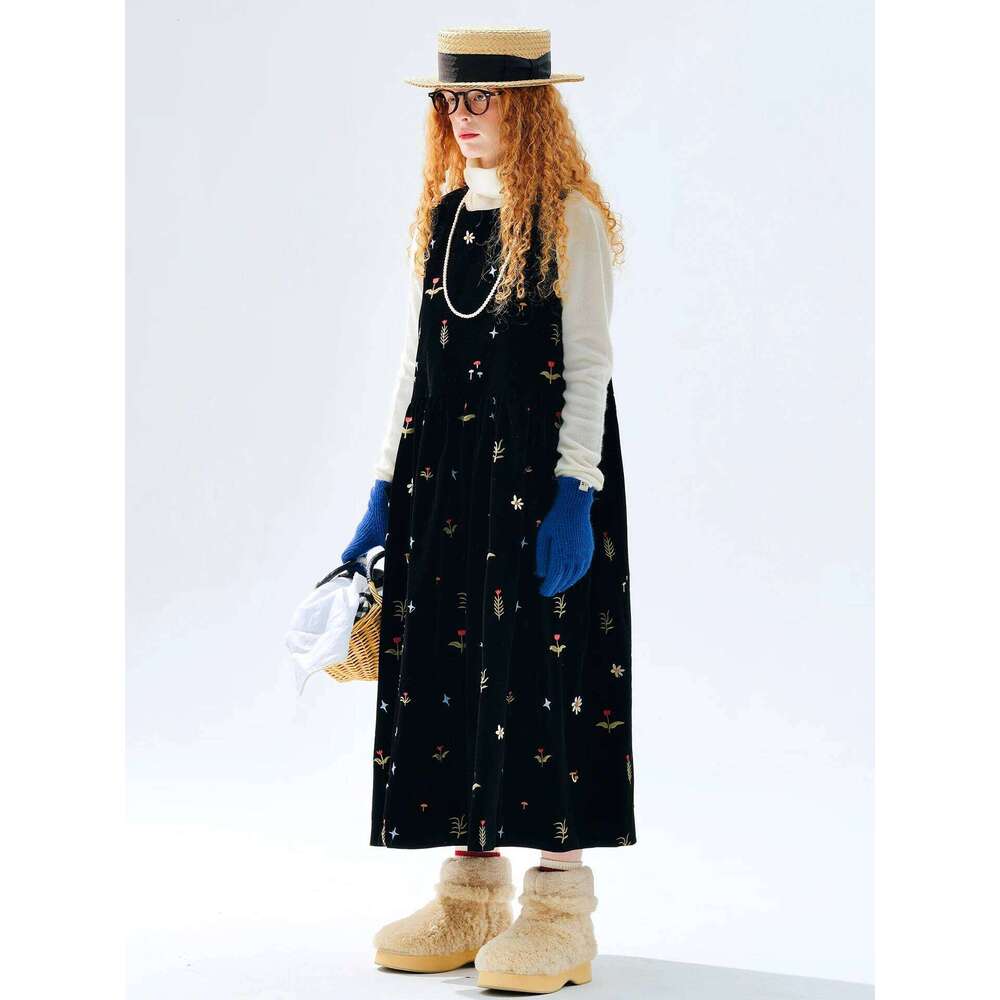 Muse Vintage Embroidered Sleeveless Dress Moriyama For Daily Commute & Dating Sweet Vibe