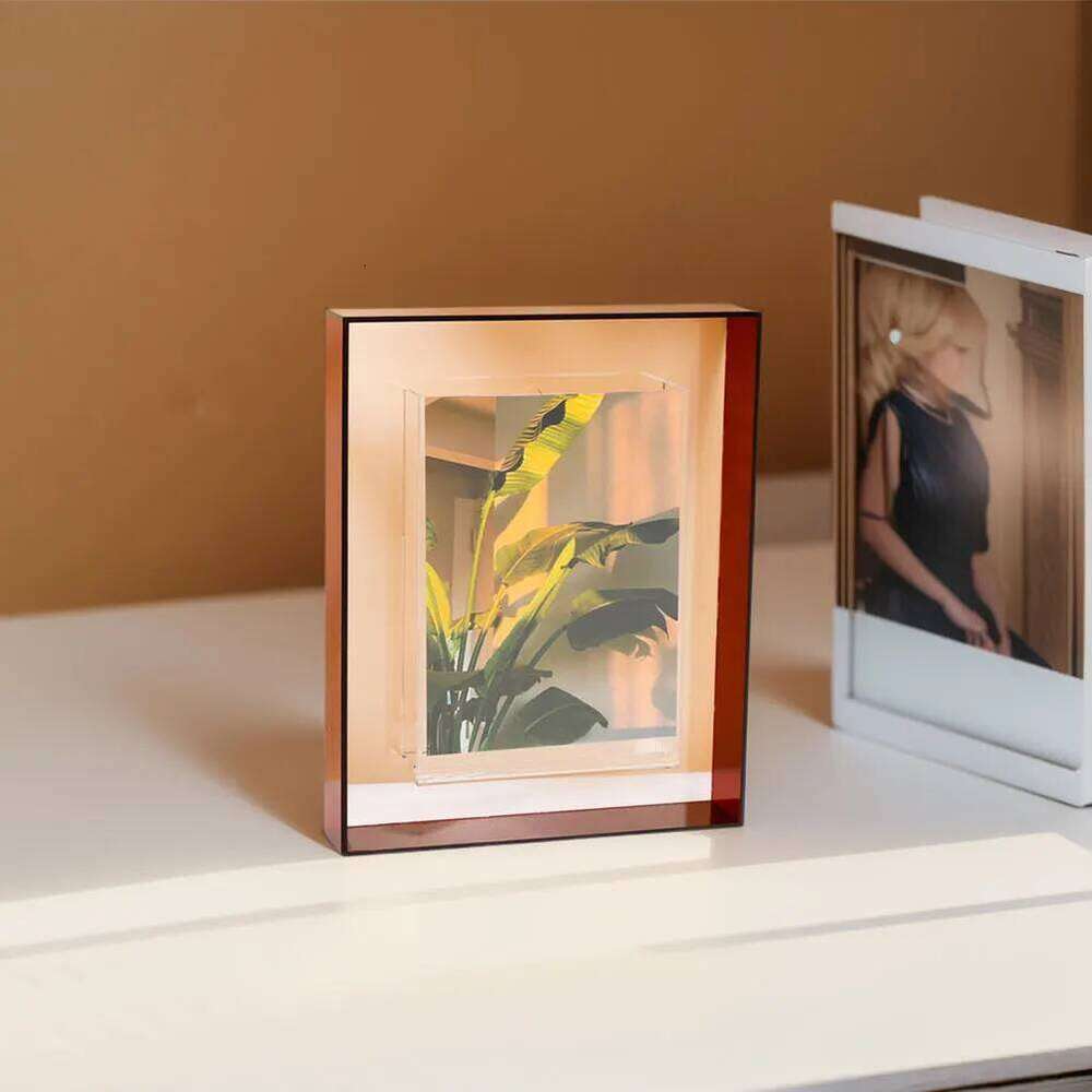 5 Inch Transparent Photo Acrylic Photocard Holder Floating Picture Frame for Tabletop Gallery Display H260306