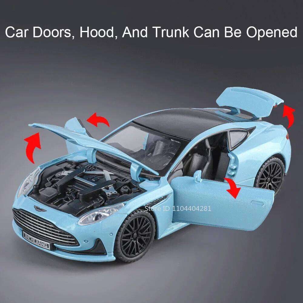 1:32 DB12 Vulcan Alloy Sports Car Model Diecast Metal Vehice with Sound Light Pull Back Miniature Models Collecting Hobbies Gift Z260306