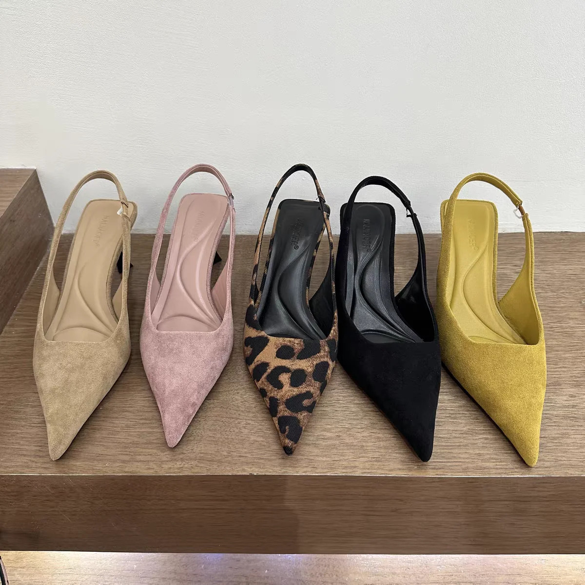 Summer Slip On Leopard Women Sandals Shoes Fashion Pointed Toe High Heel Stripper Party Ladies Sandalias Shoes 260303