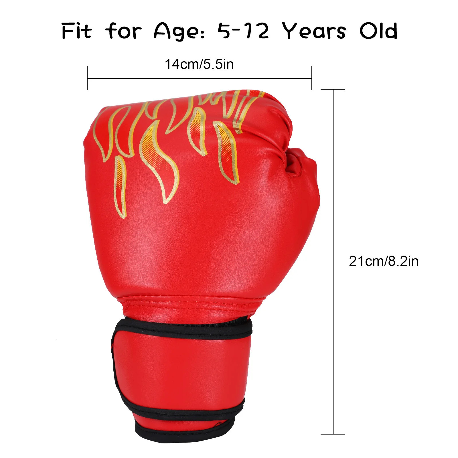 Kids Boxing Gloves Children Punching Training Sparring Comfortable Adjustable Fighting Mitts Hand Protector Black 260228