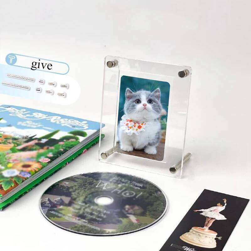 Transparent Idol Frame Acrylic Display Stand Photo Protective Album Picture Poster Holder CD Storage Case H260306