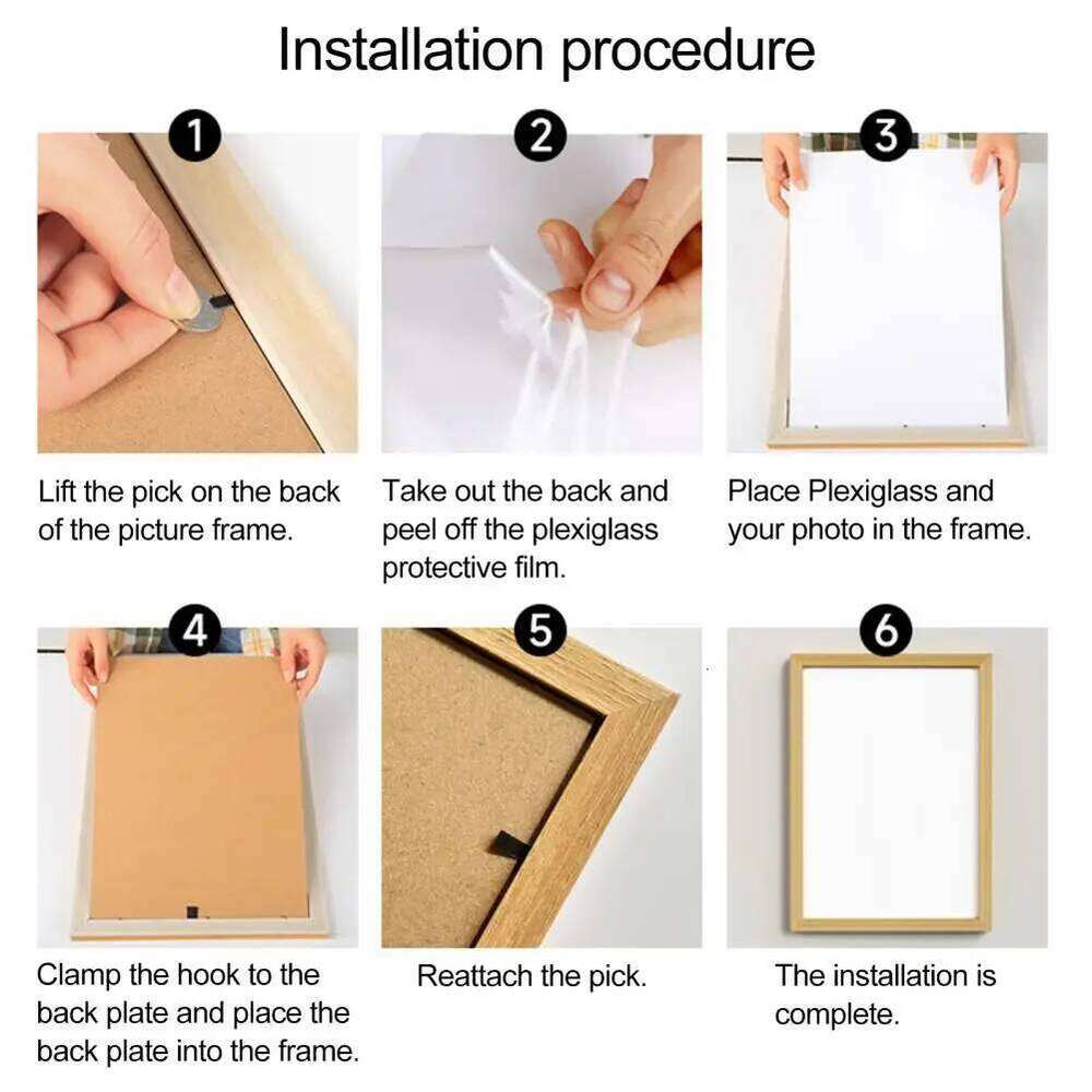 1Pc Photo High-quality Wall Picture with Shatter Resistant Plexiglass A4 Sized Painting Display Frame Home Decor H260306