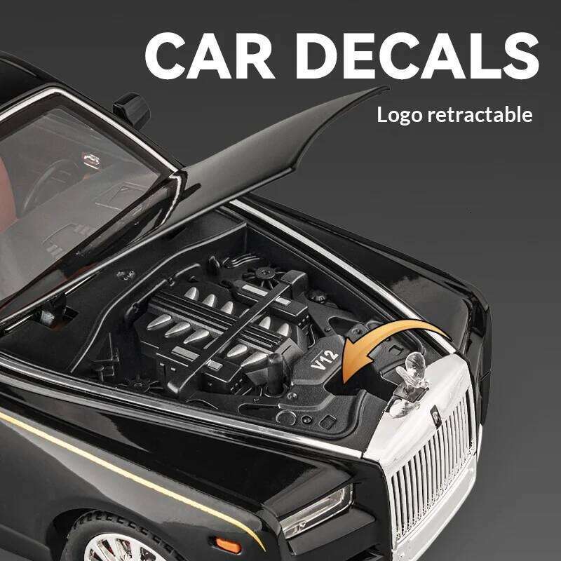 1:18 Rolls-Royce Phantom Car, Zinc Alloy Pull Back Toy Diecast Car with Sound and Light, Realistic Modeling Model Toy111 Z260306