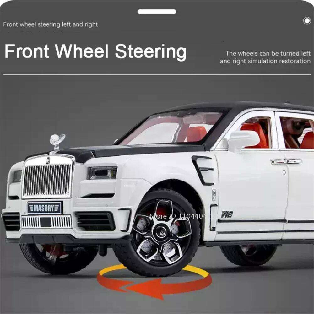 1:24 Rolls-Royce Cullinan Spectre Alloy Car Model Diecast Toy Doors Opened Sound Light Pull Back Miniature Vehices for Kid Gifts Z260306