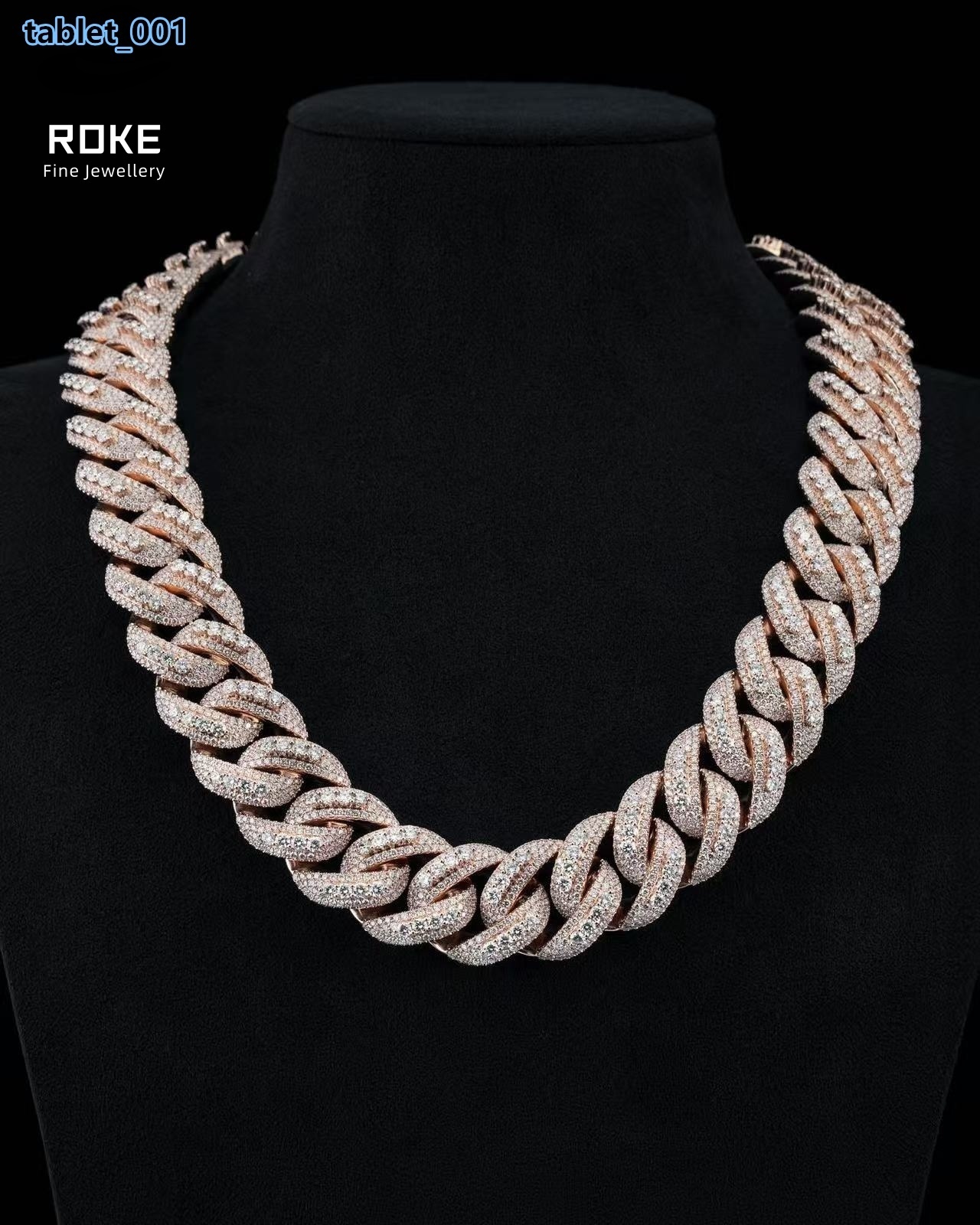 23mm Icy Miami Cuban Chain 9K-18K Gold/Platinum Double Row Pave Lab Grown Diamond IGI Certified Hip Hop Jewelry