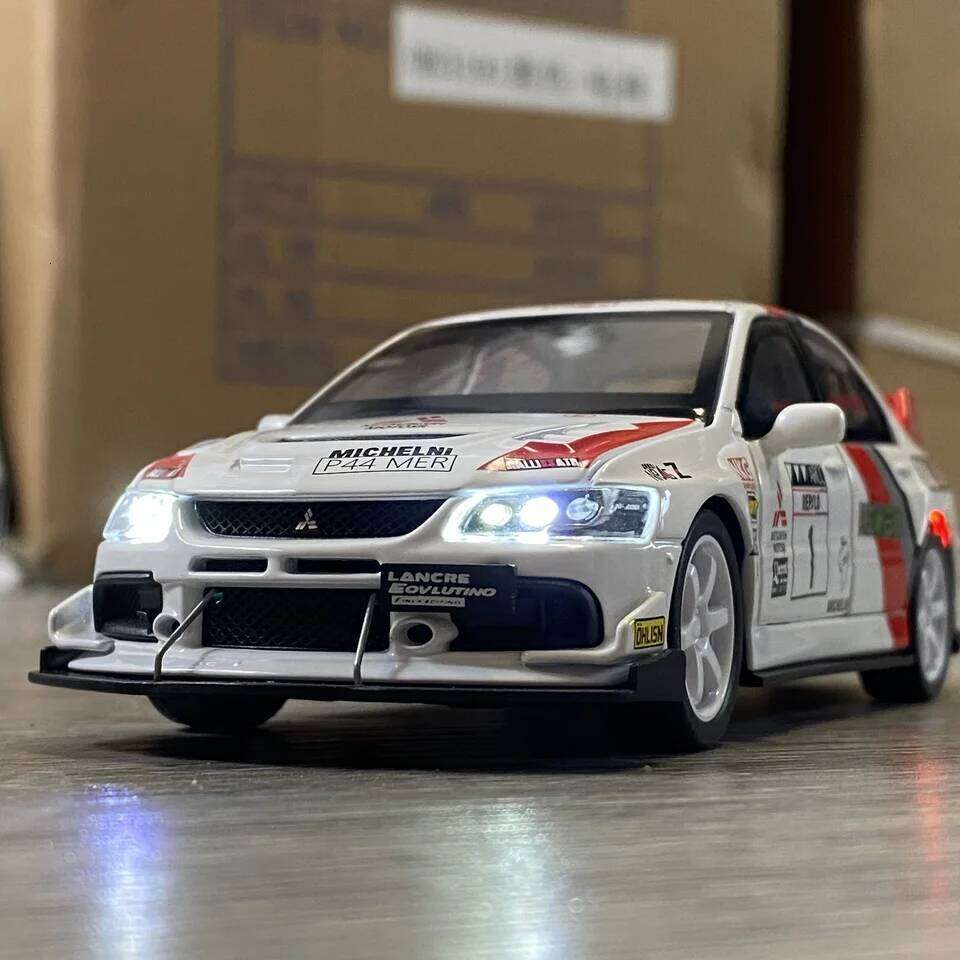 Miniatures 1:32 Mitsubishi Lancer Evolution EVO Petroleum version alloy diecast model sound light toys collection ornament gifts Z260306
