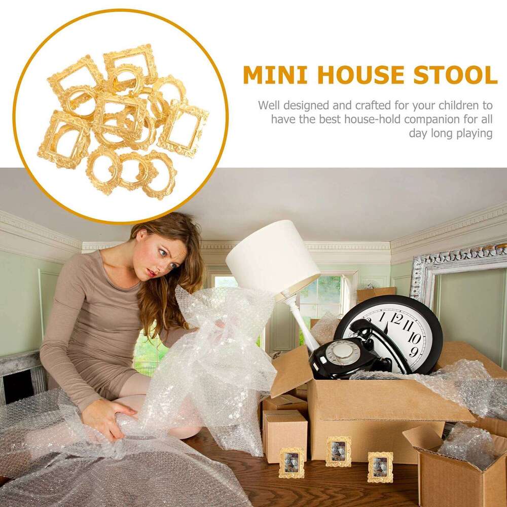 15Pcs Crafts Simulation Decor Mini Picture Frame House Decorative Photo Ornament Dollhouse Diy H260306