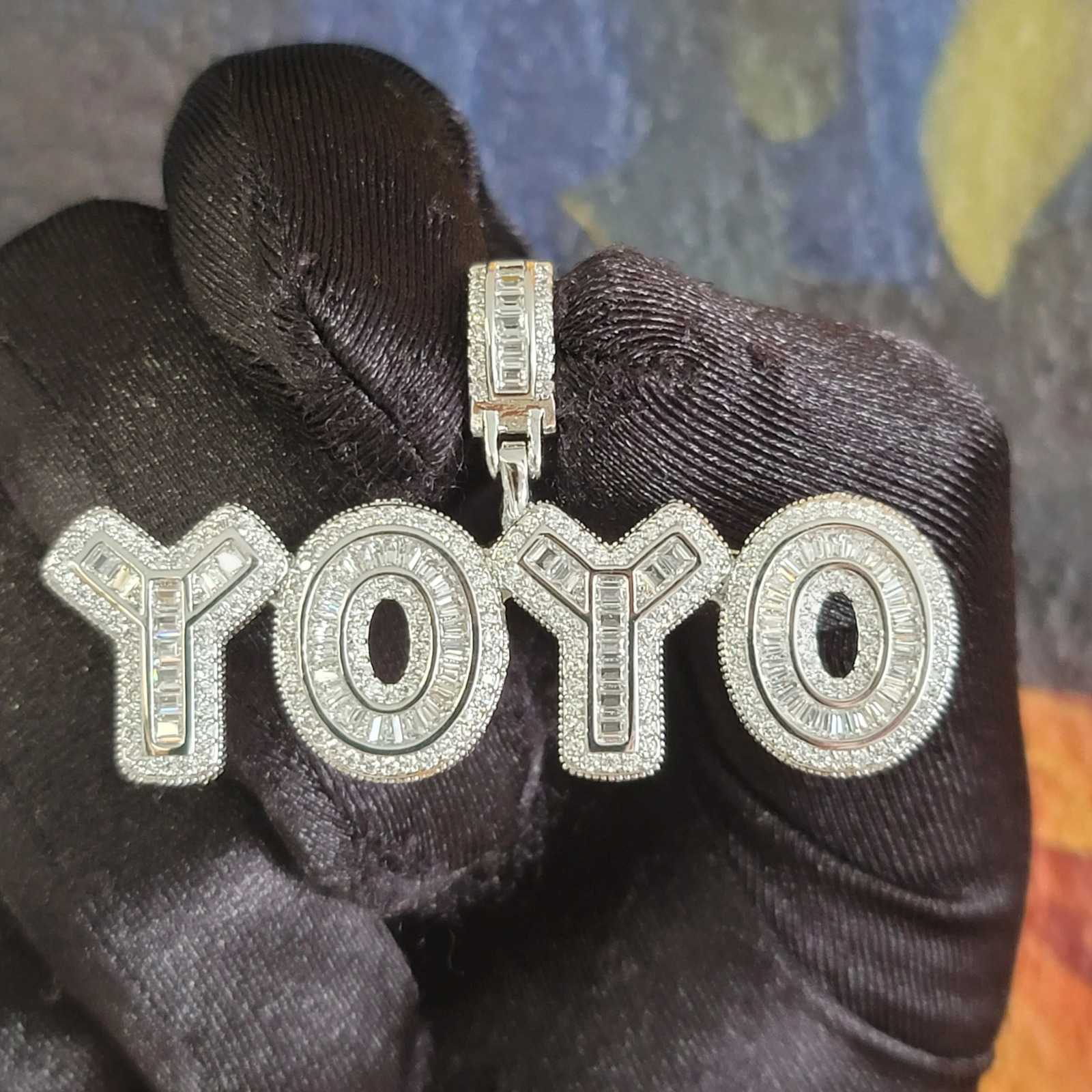 Custom Iced Out Small Name Pendants Personalized Letters Necklace With Tennis Chain Fashion Charm Hip Hop Jewelry For Women 260302