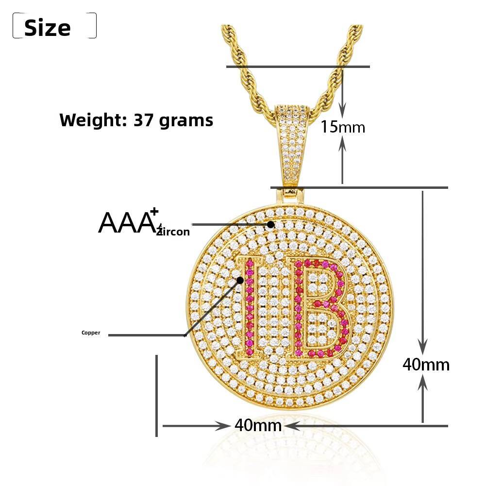 Hip-hop Mens Coin Moissanite Waterproof Luxury 18K Gold-plated Exquisite Jewelry 2026 Rapper 18K Gold-plated Necklace Wholesale