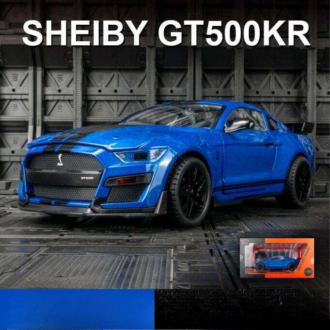 Large 1:18 Ford Mustang GT500 Miniatures Alloy Diecast Metal Vehicle Model Collectibles Sound Light Toys Car Gifts For Kids Boys Z260306