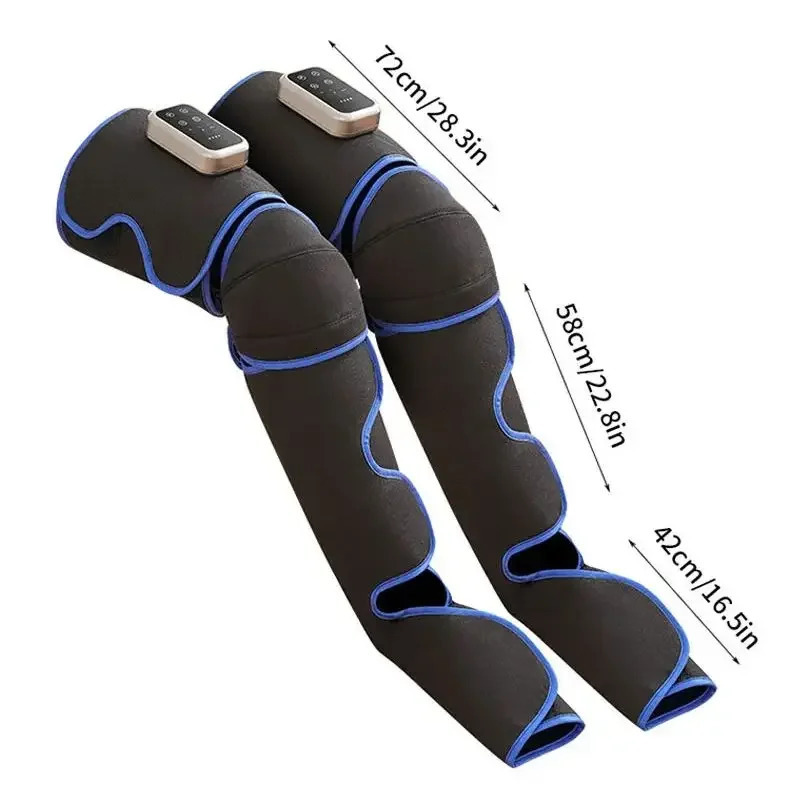 Rechargeable Leg Massager with Heat Air Compression - 3-Level Pain Relief Wrap for Circulation Boost Muscle Recovery LED 260304