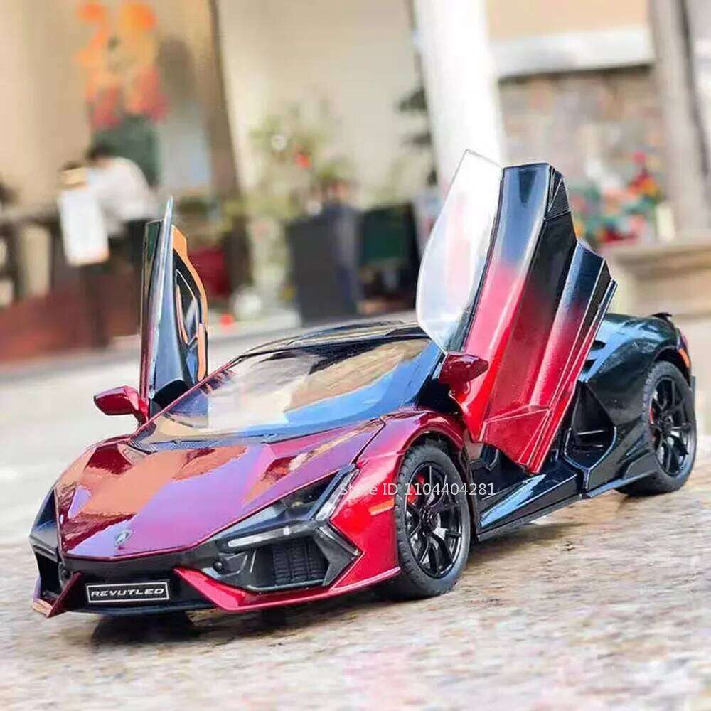 1:24 Revuelto LP770-4 Diecast Alloy Model Toys Car Doors Opened Sound Light Pull Back Front Wheel Steering Vehices Birthday Gift Z260307