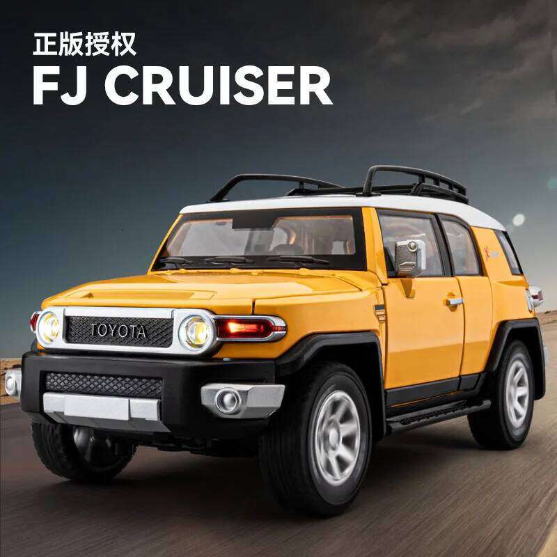 LICENSED 1:24 Toyota cruiser FJ Colooze cross country Off Road vehicle alloy model SUV simulated sound light Kid Birthday Gift Z260306
