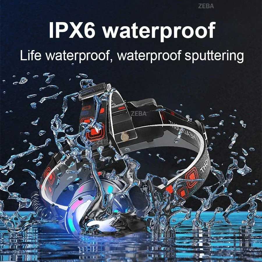 Ultra Powerful LED Headlamp 47000000LM Super Bright Long Shot 4000M Head Flashlight 18650 Rechargeable Head Lantern For Fishing H260307
