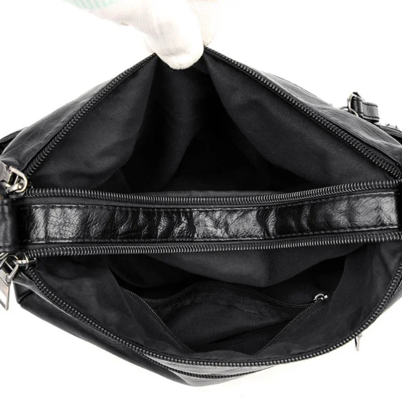 Fashion Soft Leather Crossbody Bags for Women 2026 Casual Female Multi Pocket Messenger Bags Retro Handbags Ladies Shoulder Bags 260306