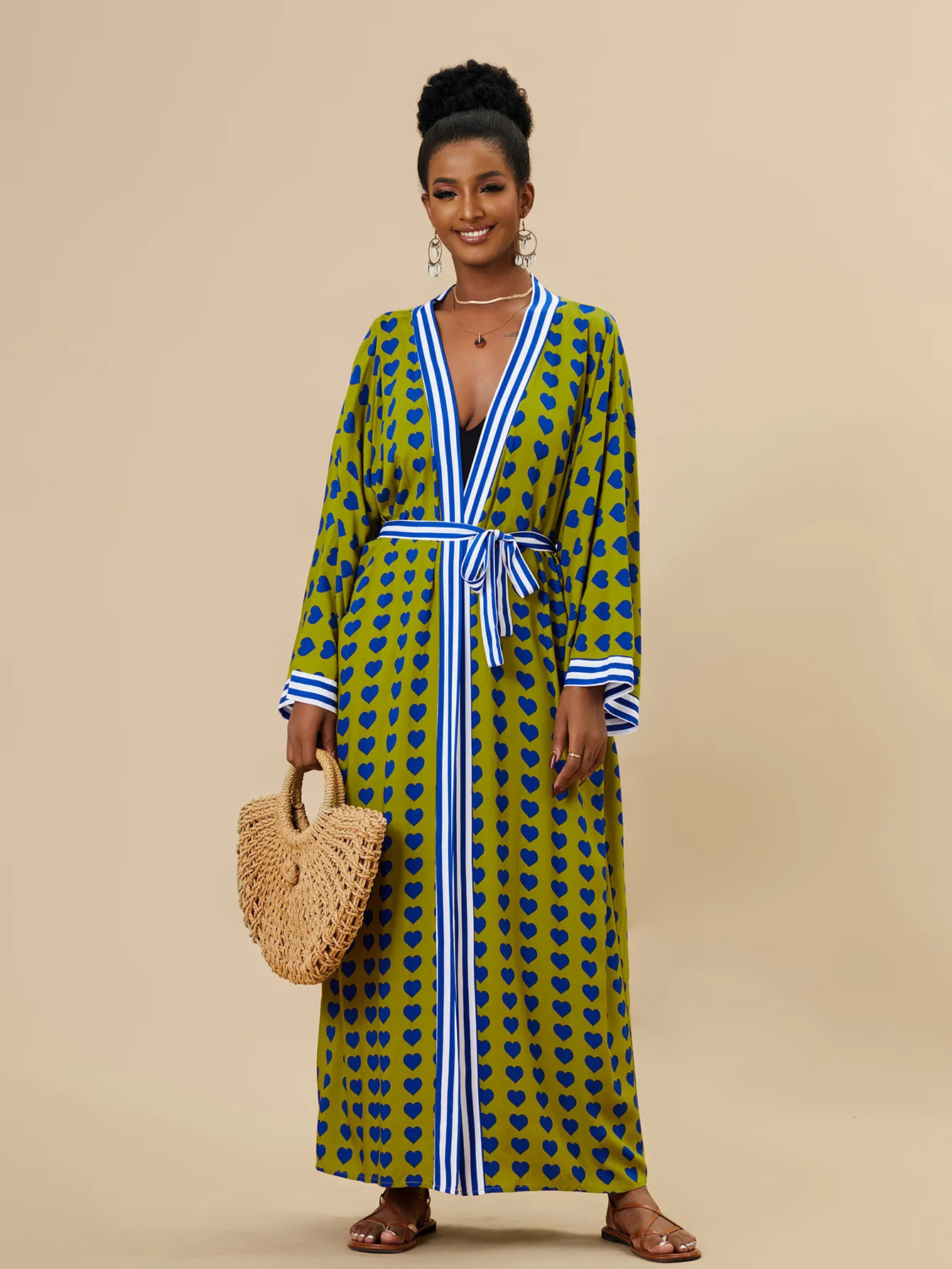 2026 Women Swimsuit Beach Cover Up dress Sleeve Kaftan Tunic Long Pareos Bikinis ups Summer Robe Plage Beachwear 260228