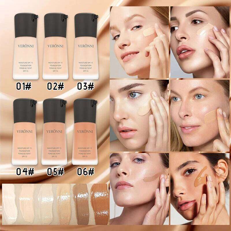 Matte Liquid Foundation Oil Control Concealer BB Cream Waterproof Lasting Full Coverage Natural Face Base Professional Makeup 26L0306