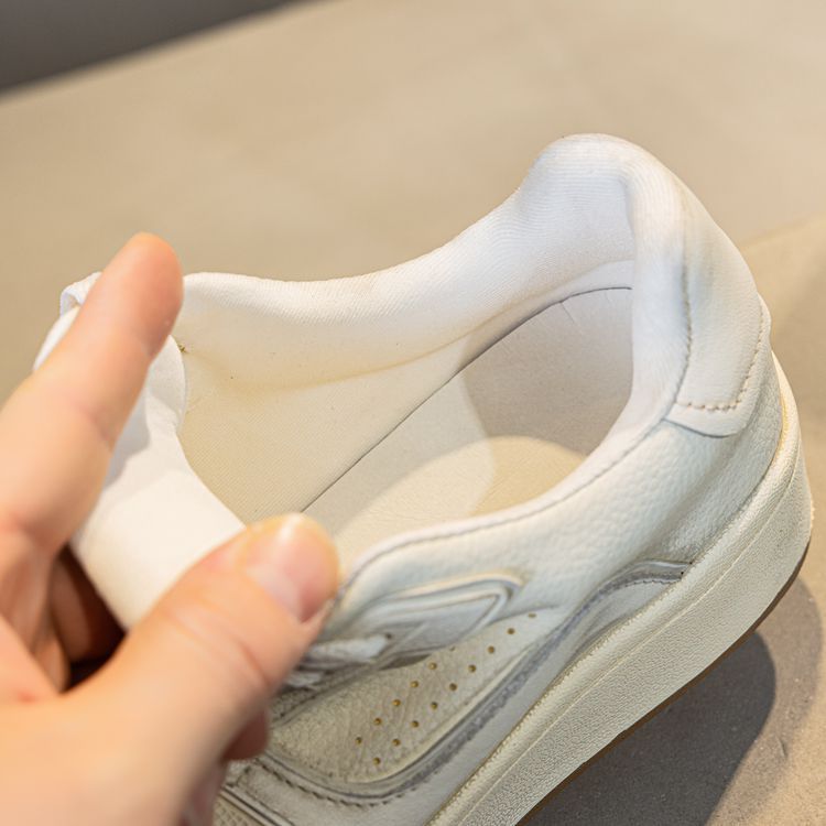 Free Shipping 2026 New Women's Genuine Leather Thick Sole Sneakers, Distressed Lace-Up White Board Shoes Size 35-40