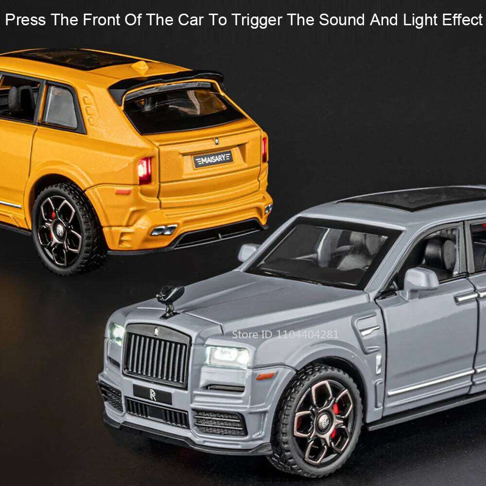 1:36 Rolls-Royce Cullinan 911 Alloy Miniature Model Diecast Toys Car Doors Opened Sound Light Pull Back Vehices Cars Decorations Z260307