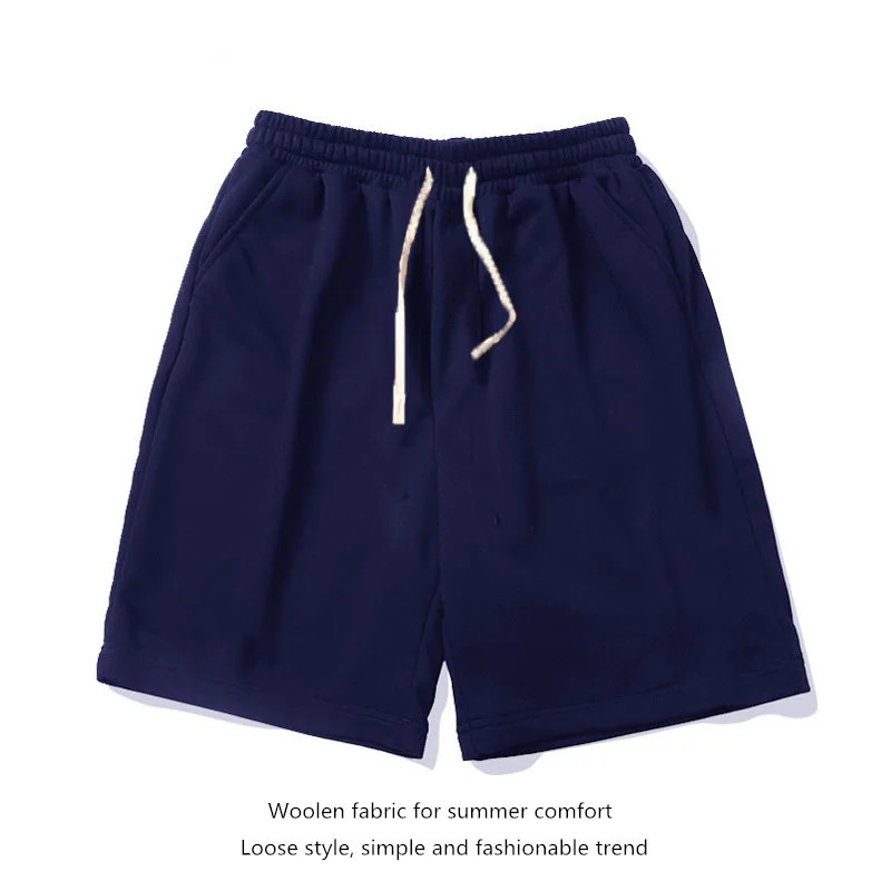 European shorts for men plus size for middle-aged and young loose and versatile five quarter pants breathable beach pants studen 260304